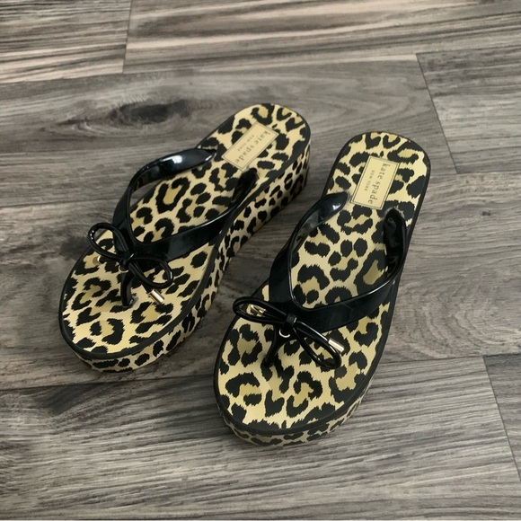 kate spade cheetah platformflip flops - Picture 2 of 7